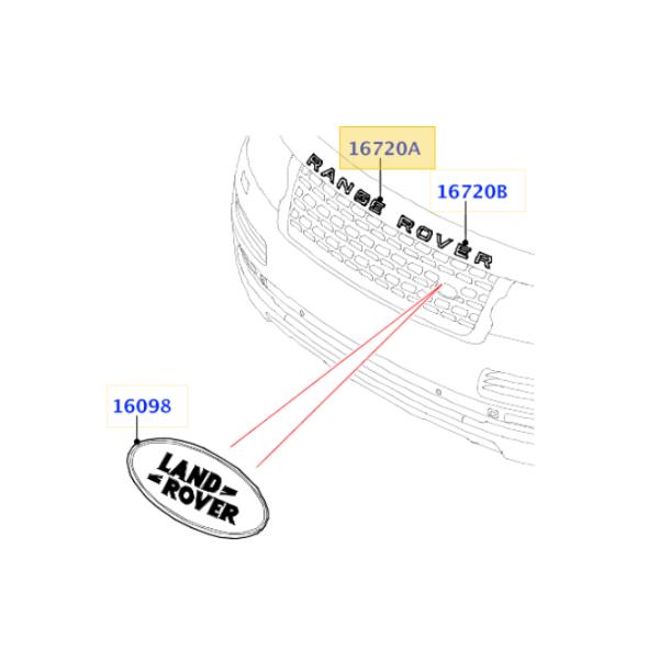 LAND ROVER ランドローバー 純正品 フロントエンブレム RANGEのみ LR088862