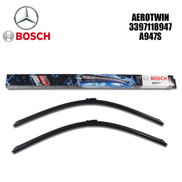 Mercedes-Benz メルセデス・ベンツ 優良品 BOSCH フロント ワイパーブレード 左右セット CLクラス Sクラス 3397118947 A947S AEROTWIN エアロツイン 純正品番:2218200945 / 2218201400